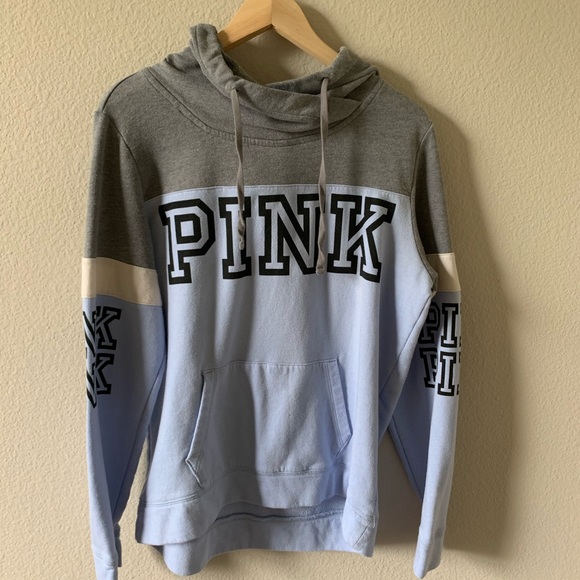 PINK Blue and Grey Hoodie - Picture 3 of 6